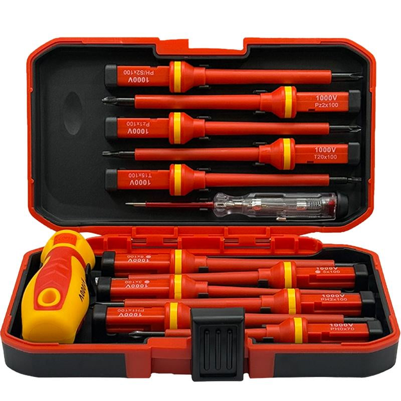 Insulated Screwdriver Tool Kit - Versatile Professional Hand Tool Set for Home and Office Applications