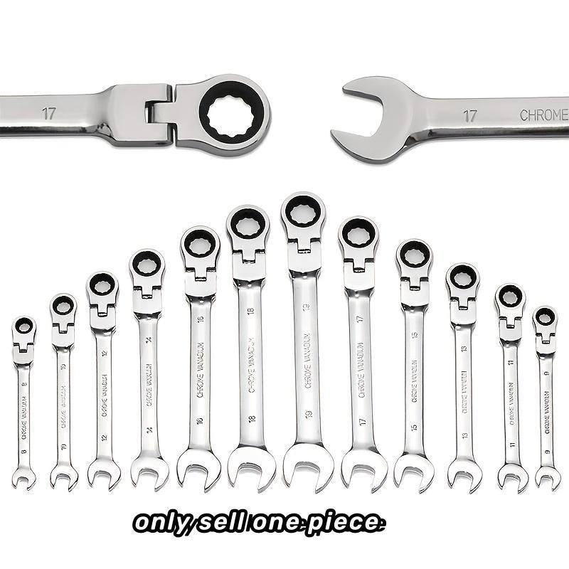 72-Tooth Double-Head Ratchet Wrench, Versatile Flexible Spanner, Universal Mechanic Tool for Construction and Electrical Use