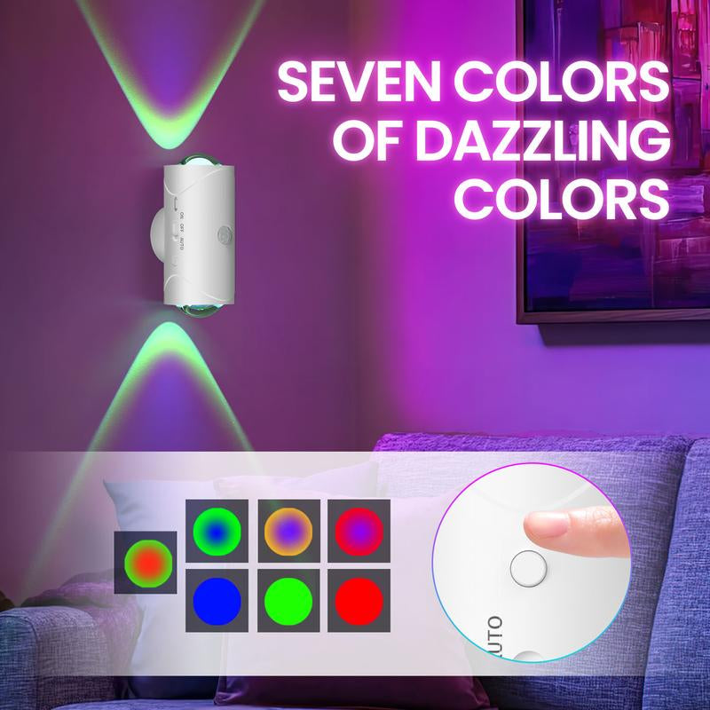 Smart LED Night Light with Motion Sensor and RGB Gradient Dimming, USB Rechargeable Ambient Wall Lamp for Indoor Use, Magnetic Design for Entryways, Bedrooms, and Desks, Ideal for Hallways and Stairs