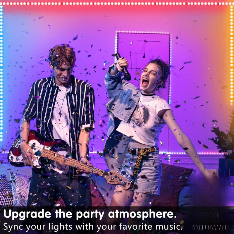 100Ft Bluetooth LED Strip Lights with Smart App Control, Music Sync, RGB Color Changing, Remote Included for Bedroom Decoration - USA