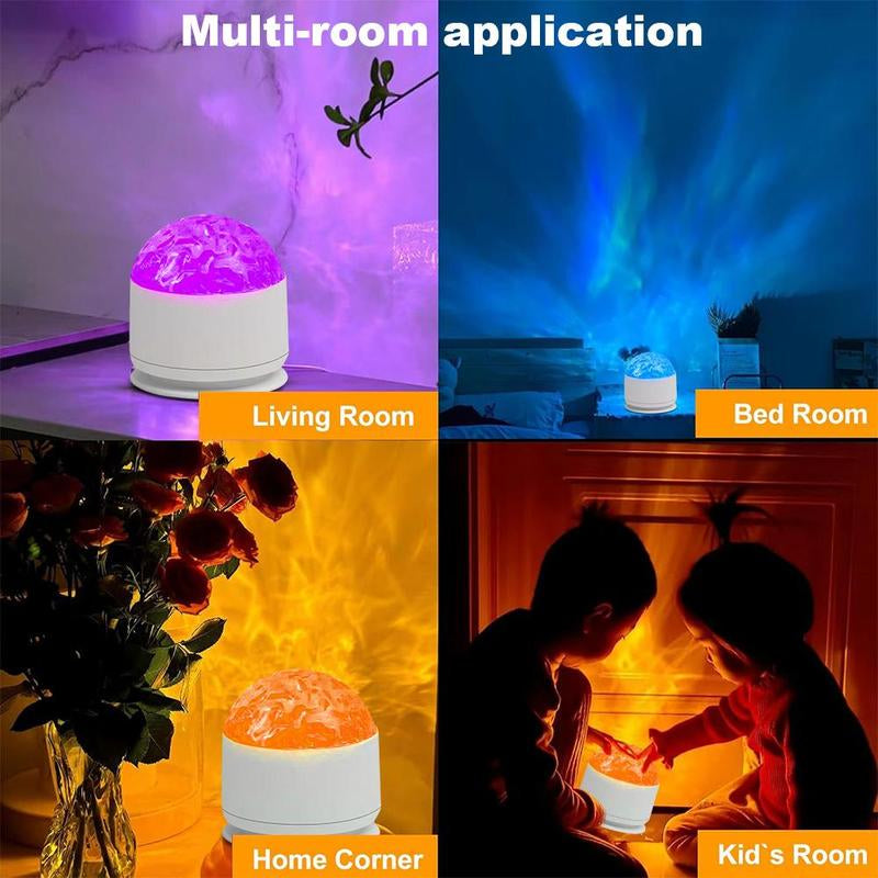 Ocean Wave and 3D Water Ripple Projector Light – 16-Color Round Lamp with Remote Control for Relaxation and Romantic Ambiance