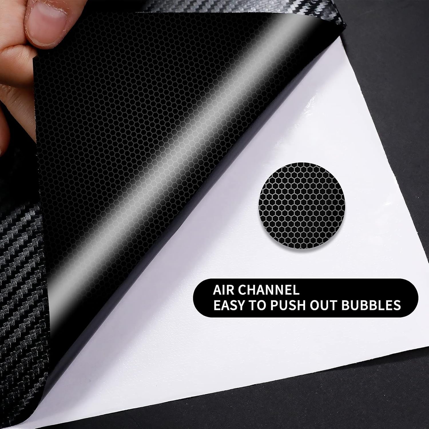 3D Matte Black Carbon Fiber Vinyl Wrap for Automotive Use, 1ft x 5ft Roll with Application Tools Included