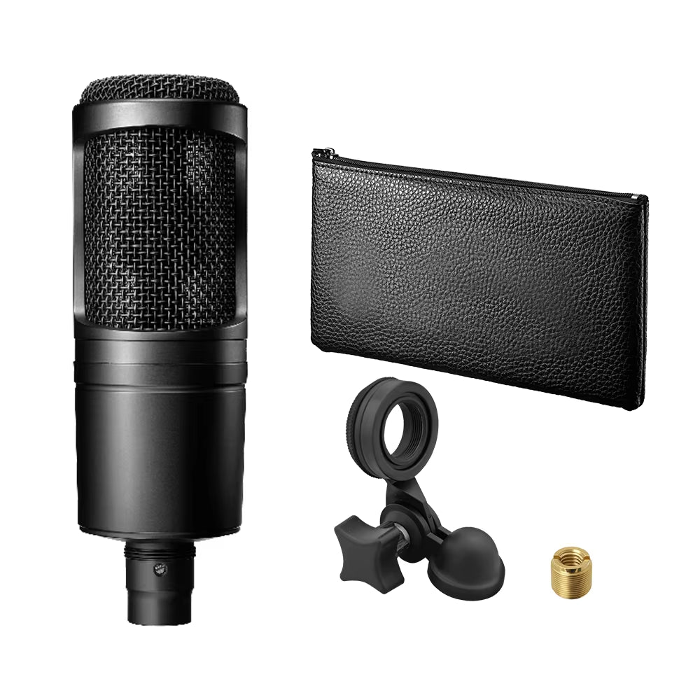 AT2020 Professional Cardioid Condenser Microphone - Large Diaphragm for Home Studios and Podcasting with Exceptional Sound Quality