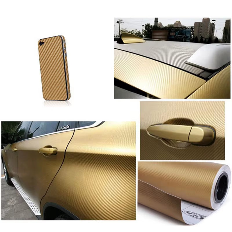 152/127 cm 3D Carbon Fiber Vinyl Wrap Film - Colorful Automotive Decals and Accessories