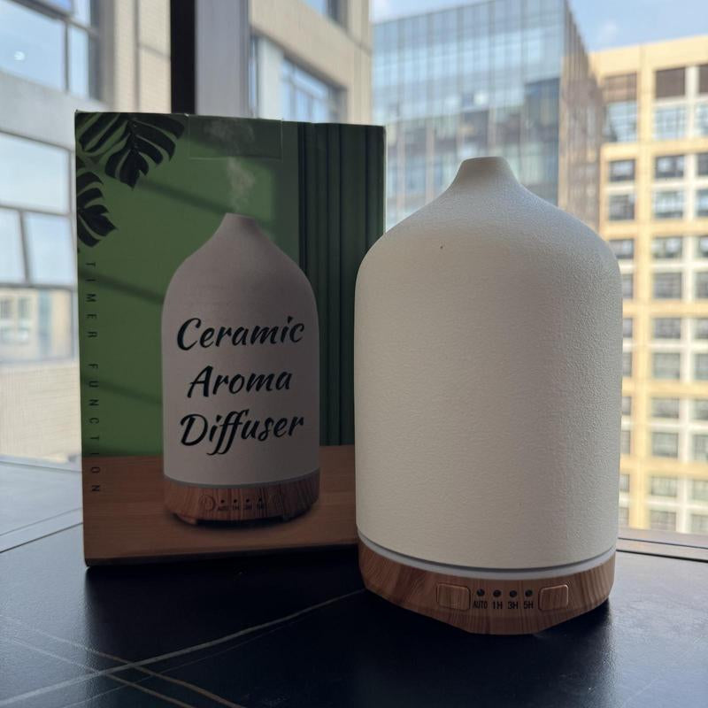 250ML Ultrasonic Ceramic Essential Oil Diffuser and Humidifier for Aromatherapy in Home and Office