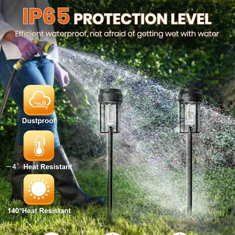Nofibuk Enhanced Solar Pathway Lights - Bright, Automatic On/Off, Waterproof 3000K for Outdoor Gardens, Driveways, Walkways, Patios, Fences, and Holiday Lighting