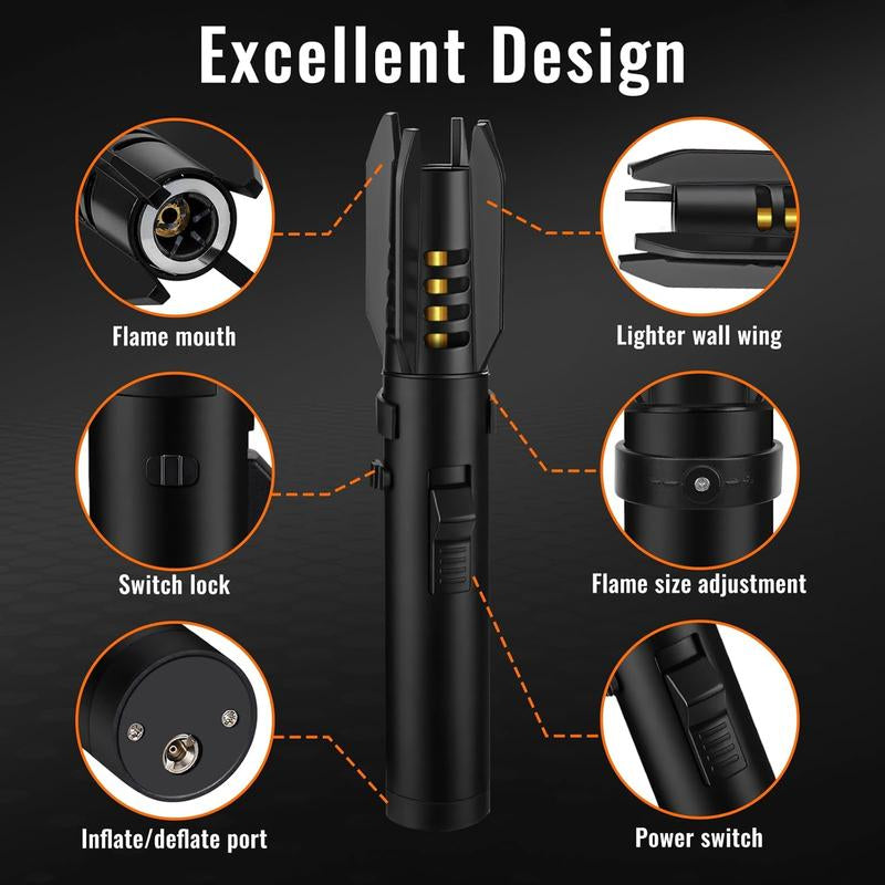1800° High-Temperature Butane Gas Blowtorch Spray Gun - Windproof Jet Lighter for Kitchen and Outdoor Use, Ideal for Gifting
