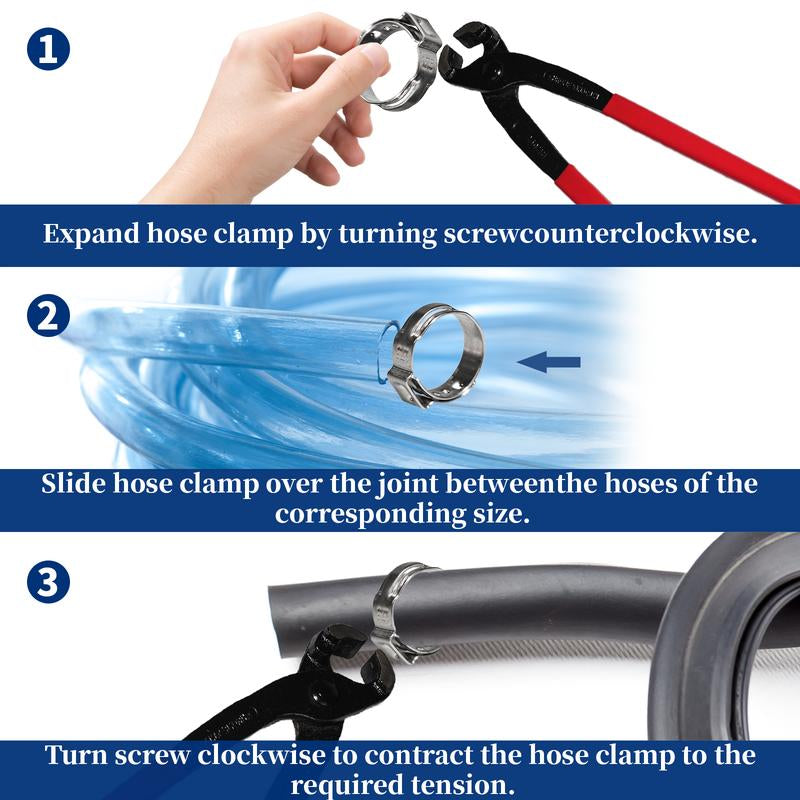 192 Professional Grade Single Ear Hose Clamps - 12 Sizes (5.3-33.1 mm) - Crimped 304 Stainless Steel - Ideal Gift for Dads