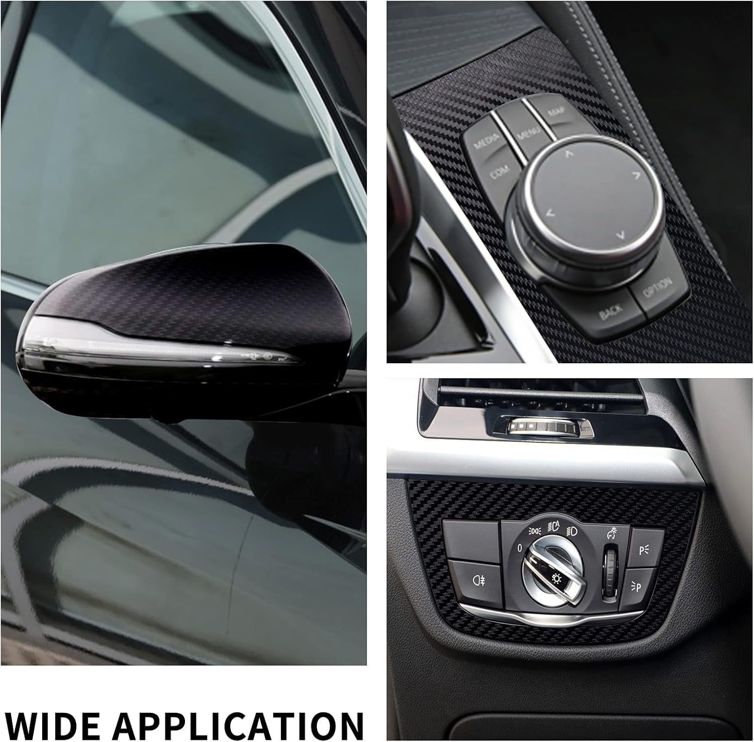 3D Matte Black Carbon Fiber Vinyl Wrap for Automotive Use, 1ft x 5ft Roll with Application Tools Included
