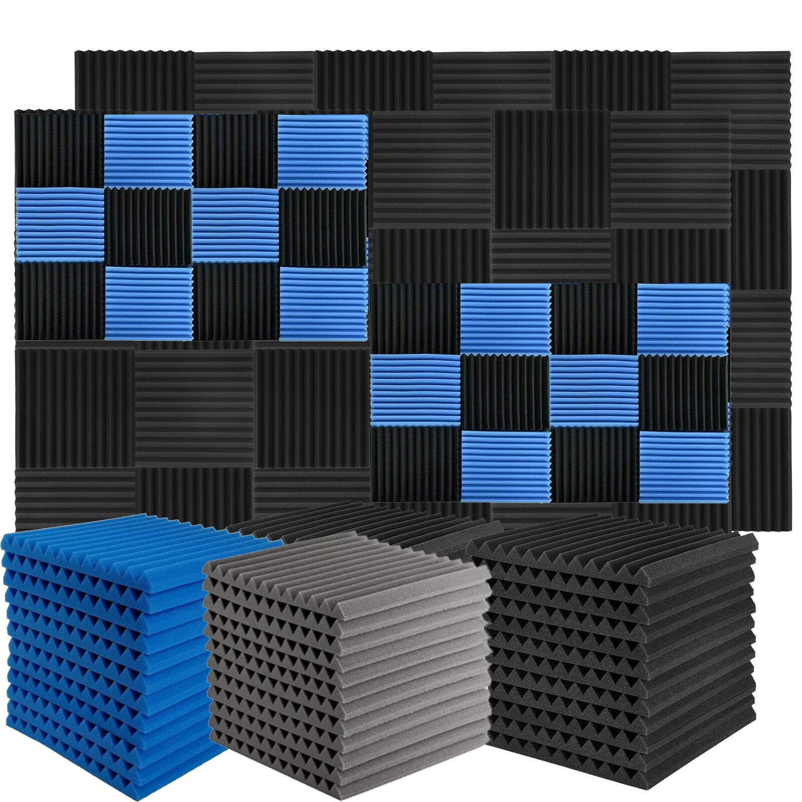 12-Inch Acoustic Foam Wedge Panels for Enhanced Soundproofing and Insulation