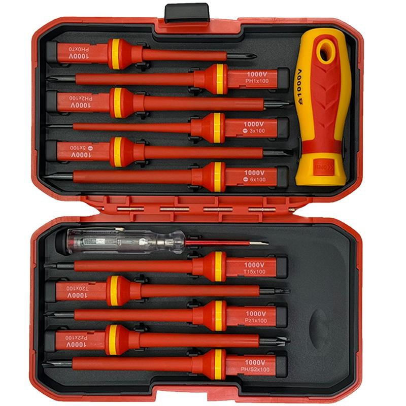 Insulated Screwdriver Tool Kit - Versatile Professional Hand Tool Set for Home and Office Applications