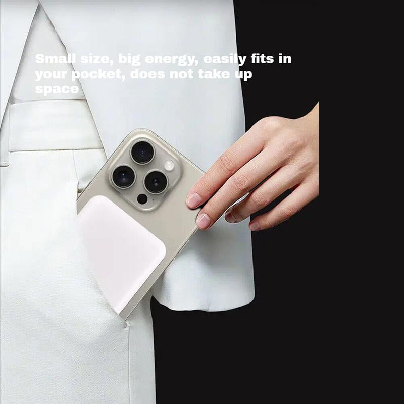 10,000mAh Magnetic Power Bank - Wireless Portable Charger with Fast Charging for MagSafe Compatible with iPhone 16/15/14/13/12/Plus/Pro Max - Compact Design