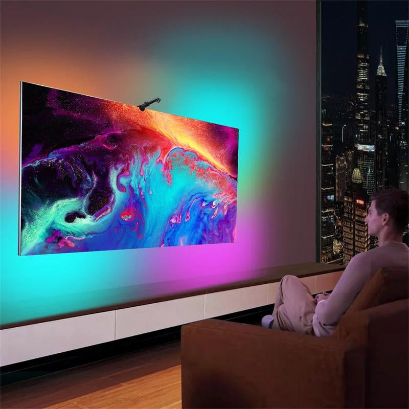12.4FT USB-Powered LED Light Strip - Intelligent Ambient Backlighting for Home Entertainment and Living Areas