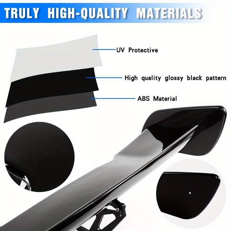 46.4-Inch GT GTR Style Adjustable Rear Sport Spoiler - Universal Racing Wing for Sedans, Available in Glossy Black or Carbon Finish, Trunk Lip Air Deflector, Automotive Tuning Accessory, Perfect for Holiday Gifting