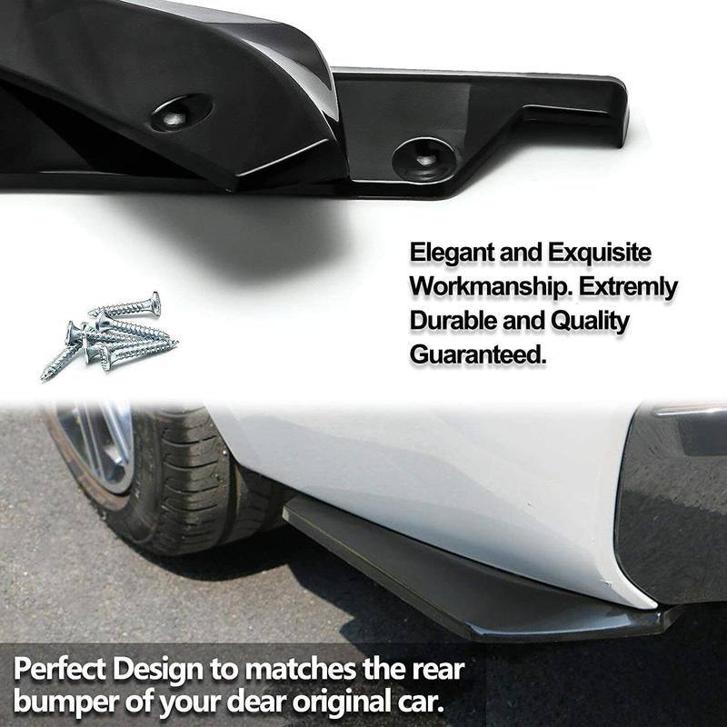 Car Front Bumper Lip Spoiler Kit with 74.5 cm Side Skirts, 35 cm Rear Bumper Lip, and Adjustable Splitter Rods
