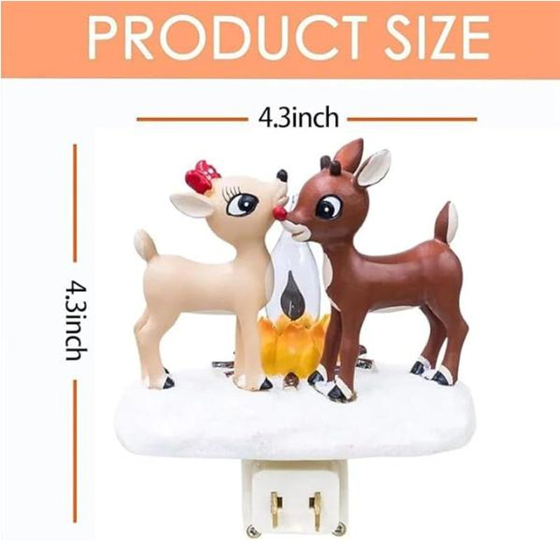 2025 LED Christmas Reindeer Nightlight - Decorative Wall Plug Night Light for Bedroom, Living Room, and Children's Room, Perfect Holiday Gift