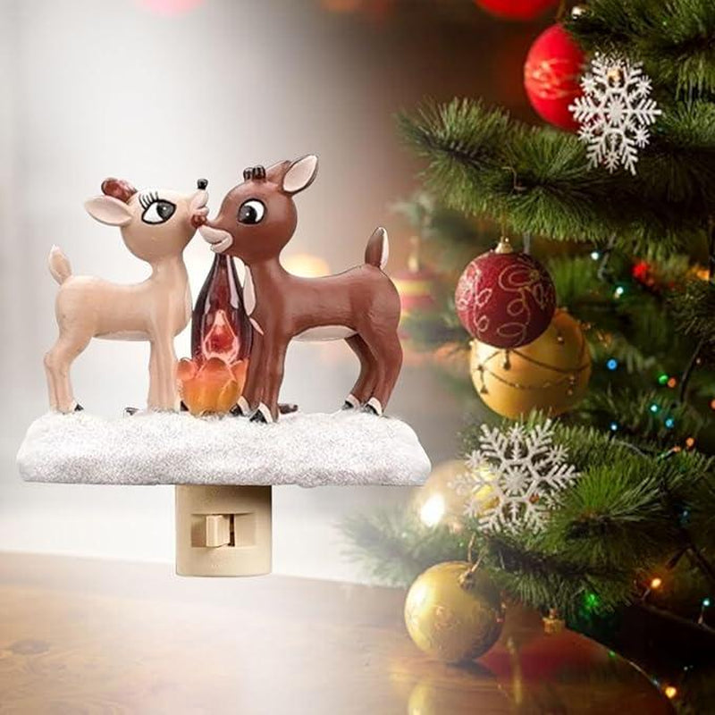 2025 LED Christmas Reindeer Nightlight - Decorative Wall Plug Night Light for Bedroom, Living Room, and Children's Room, Perfect Holiday Gift