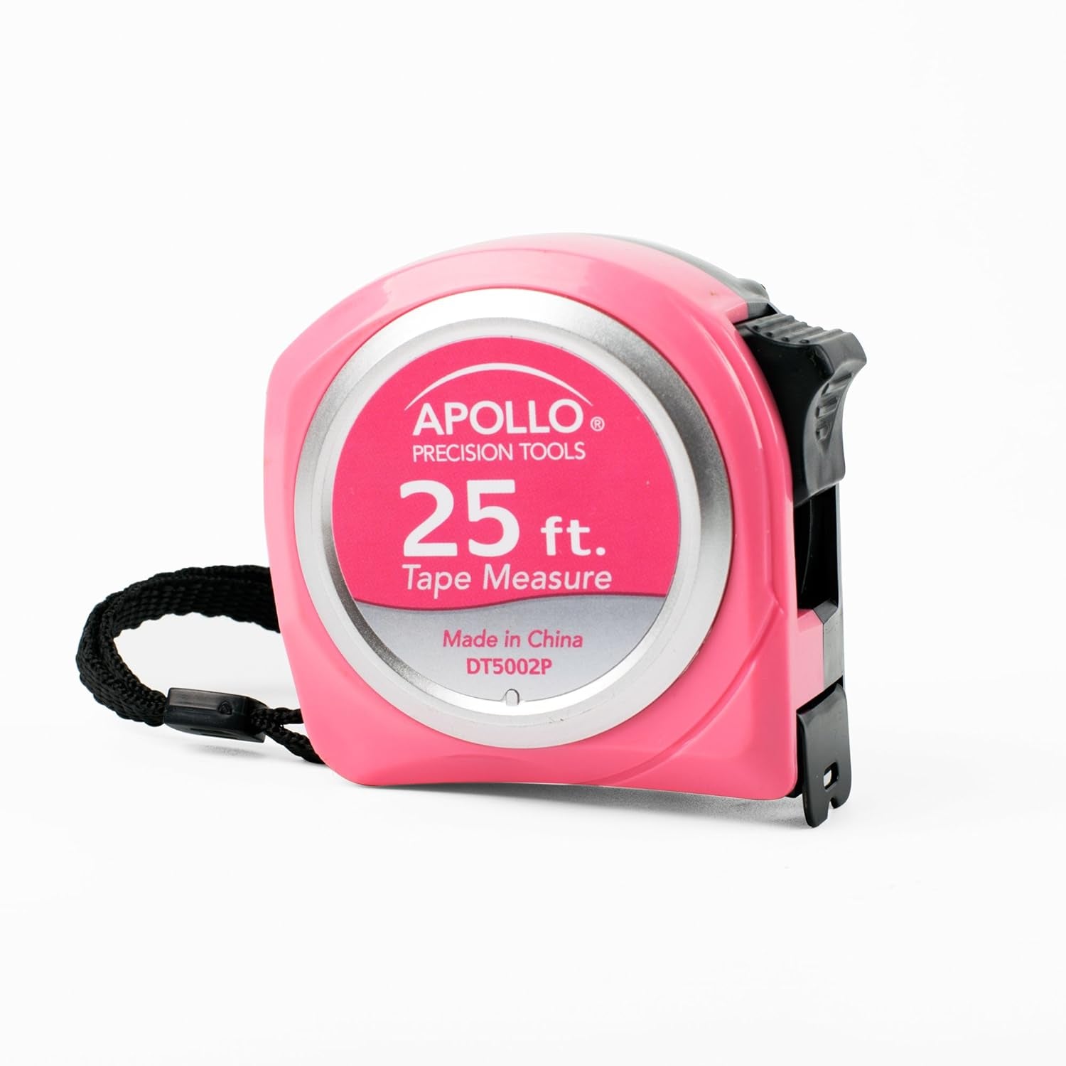25-Foot Measuring Tape with Retractable Blade, Fraction Markings, 1-Inch Nylon Blade, 8-Foot Standout, Lock Button, and Belt Clip - Pink Ribbon Edition