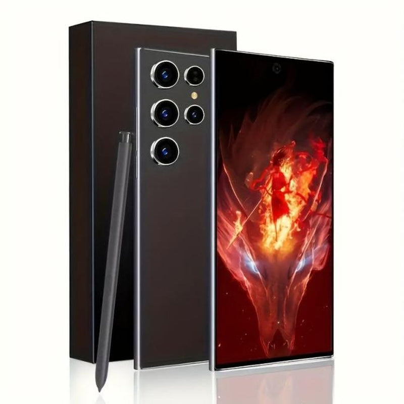 2025 Android 14 Smartphone - 6.8-Inch Display with Complete Protection Package Including Casing, Screen Protector, Stylus, Earphones, and Type-C Charging Cable - Perfect Gift for Holidays and Birthdays