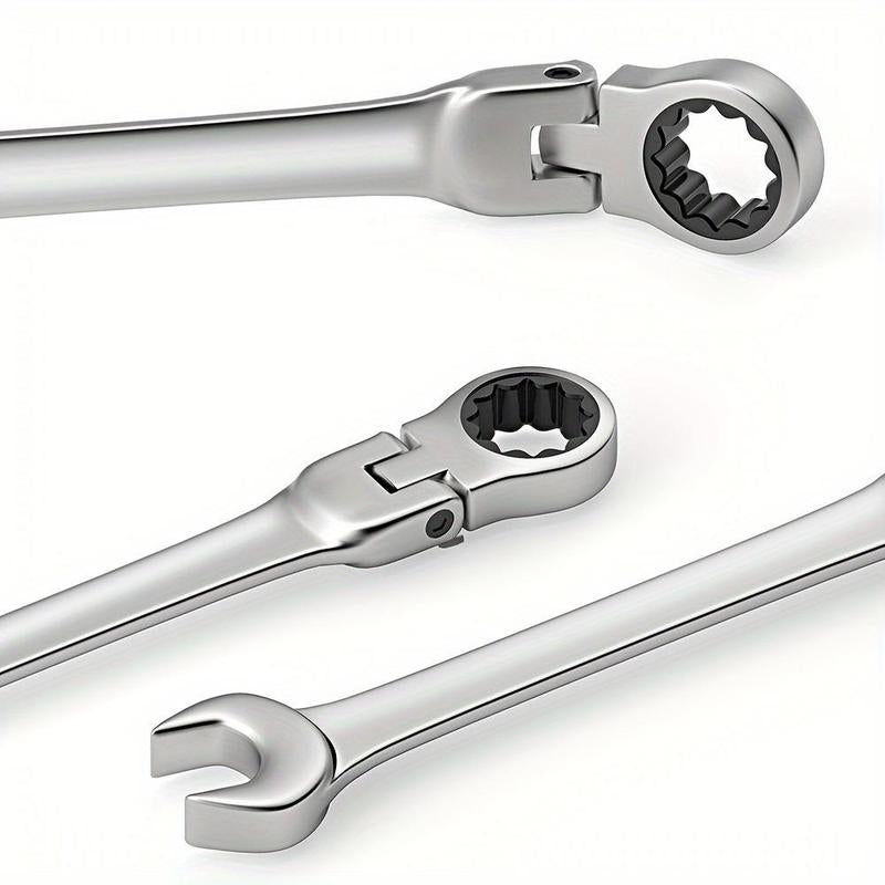 72-Tooth Double-Head Ratchet Wrench, Versatile Flexible Spanner, Universal Mechanic Tool for Construction and Electrical Use