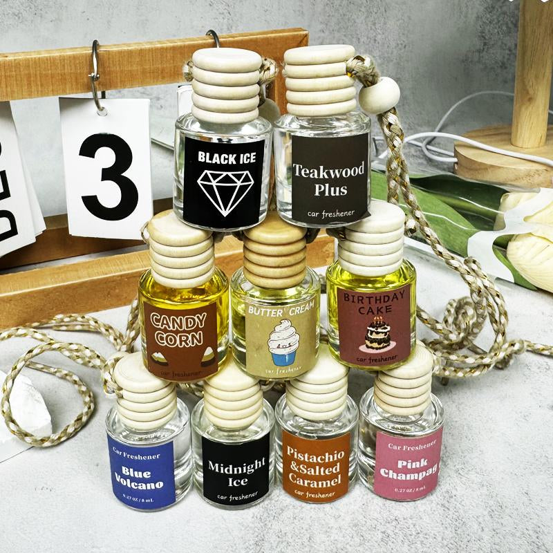 Car Air Freshener Hanging Diffuser - 8ml Natural Fruit Fragrance Oil for Automotive Use and Gifting