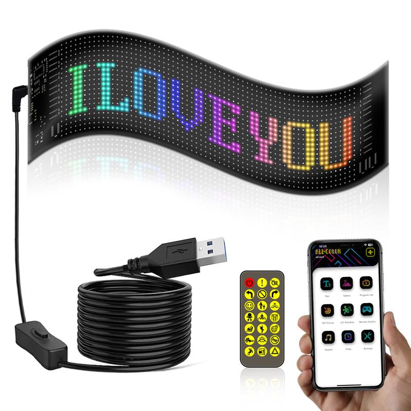2024 Premium Programmable LED Vehicle Sign with Bluetooth App Control and Flexible Matrix Display