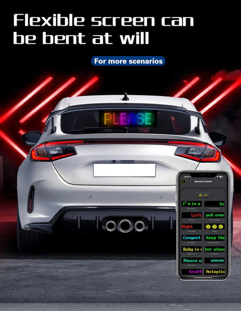 2024 Premium Programmable LED Vehicle Sign with Bluetooth App Control and Flexible Matrix Display