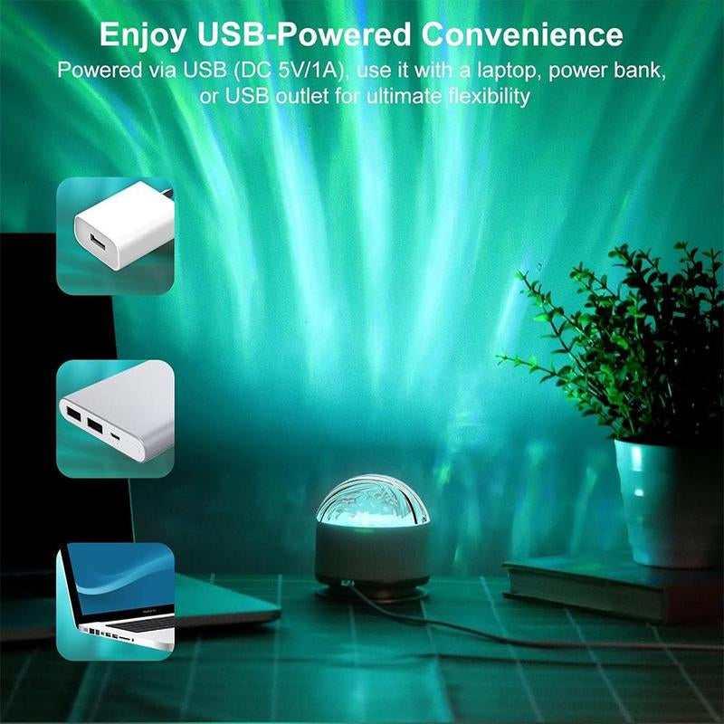 Ocean Wave and 3D Water Ripple Projector Light – 16-Color Round Lamp with Remote Control for Relaxation and Romantic Ambiance