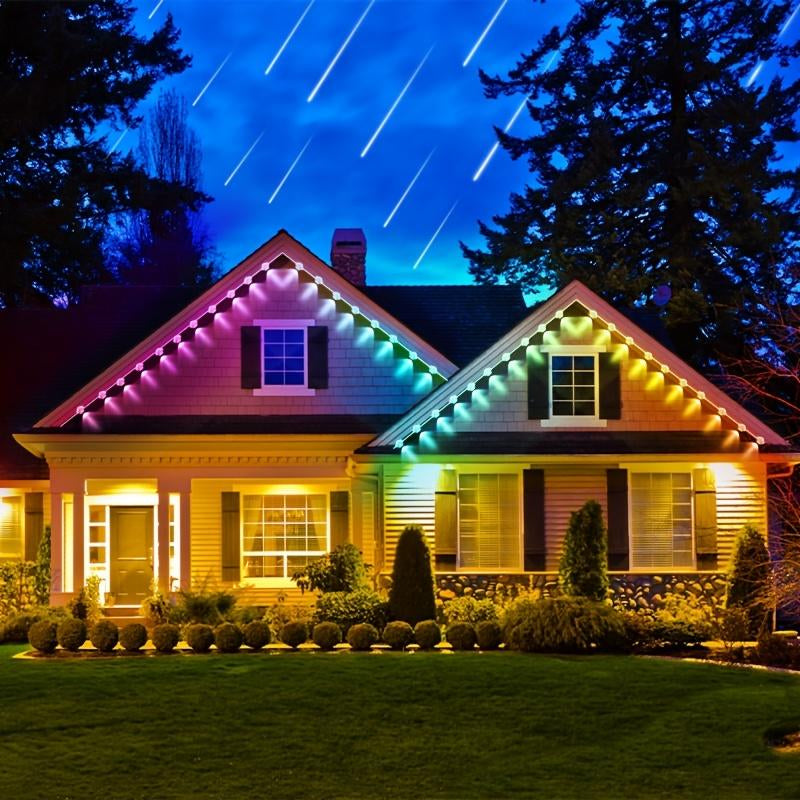500 Feet, 250 Bulbs IP67 Waterproof RGB Outdoor LED Permanent Lighting System with App and Remote Control - Perfect for Events, Valentine's Day Decorations, Gardens, and Thoughtful Gifts - Mutovlin Patio Outdoor Lighting Solution