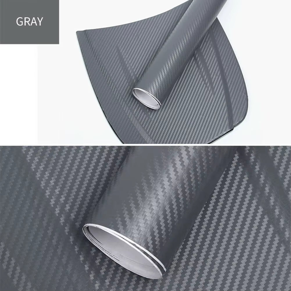 30Cmx127Cm 3D Carbon Fiber Car Stickers Roll Film Wrap Car Motorcycle DIY Styling Vinyl Black Colorful Decal