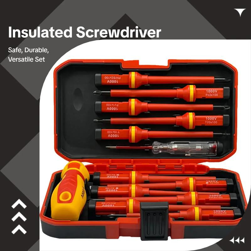 Insulated Screwdriver Tool Kit - Versatile Professional Hand Tool Set for Home and Office Applications
