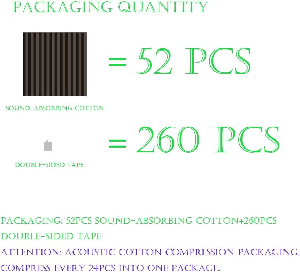 52-Pack Acoustic Foam Wedge Panels for Soundproofing, 12" x 12" x 1