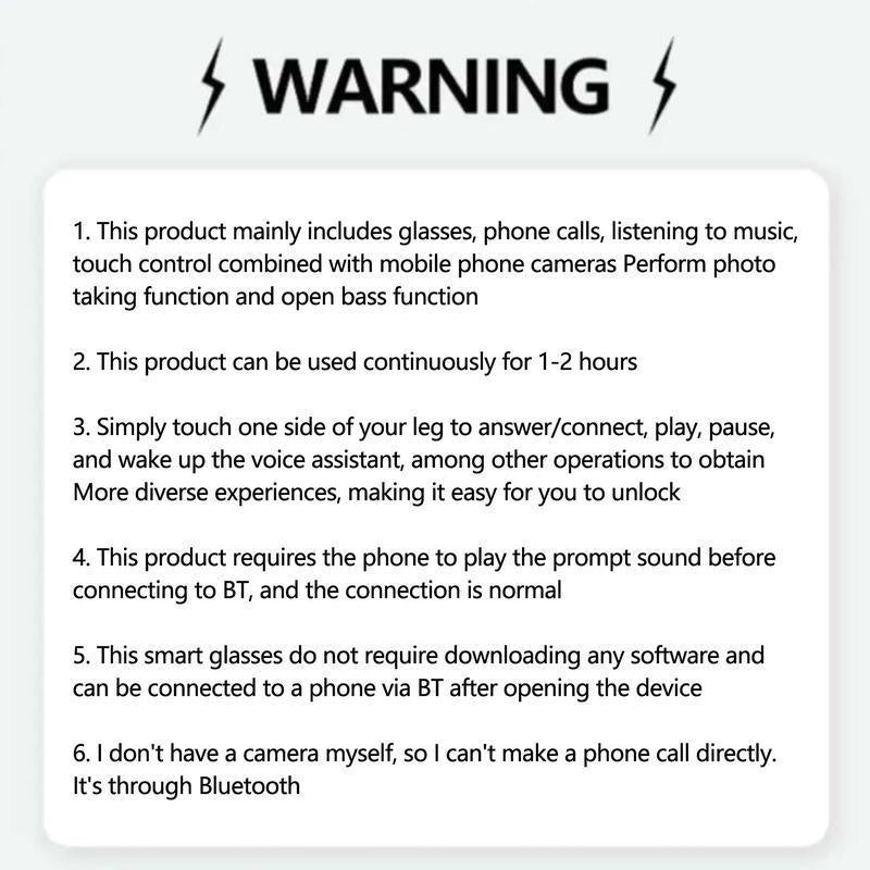 Bluetooth-Enabled Smart Glasses with Wireless Headphones and Accessories, Stylish Eyewear with Integrated Camera for Men and Women, Essential Electronics for Summer Activities, Perfect Gift for Him