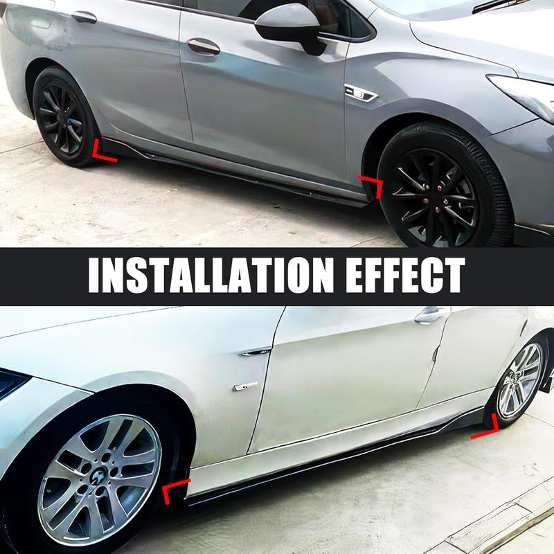 2-Piece Universal Car Side Skirts - 78.7"/86.6" Side Skirt Extension Splitter Lip, Compatible Rocker Panel Body Kit for Honda Civic, Toyota Corolla, Nissan Altima, and Volkswagen