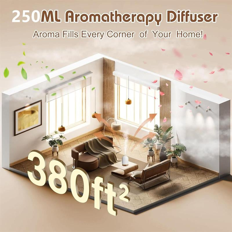 250ML Ultrasonic Ceramic Essential Oil Diffuser and Humidifier for Aromatherapy in Home and Office