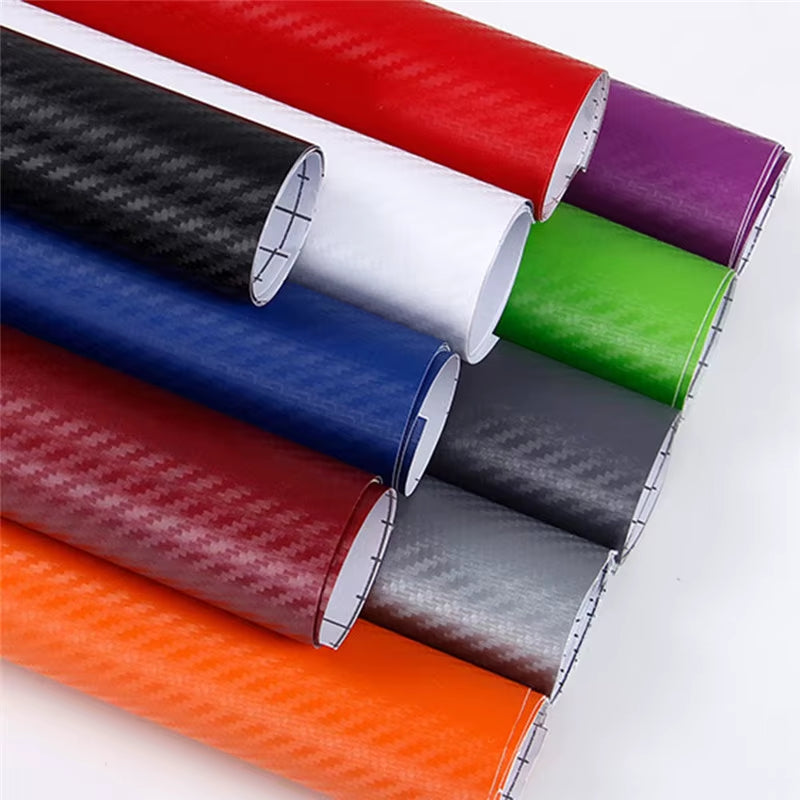 152/127 cm 3D Carbon Fiber Vinyl Wrap Film - Colorful Automotive Decals and Accessories