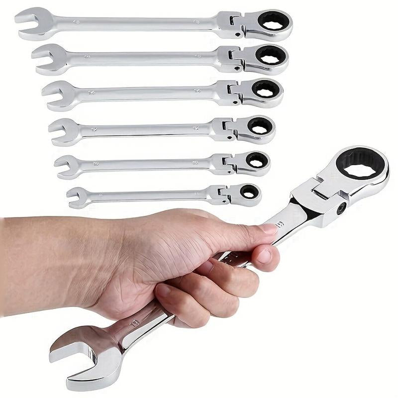 72-Tooth Double-Head Ratchet Wrench, Versatile Flexible Spanner, Universal Mechanic Tool for Construction and Electrical Use