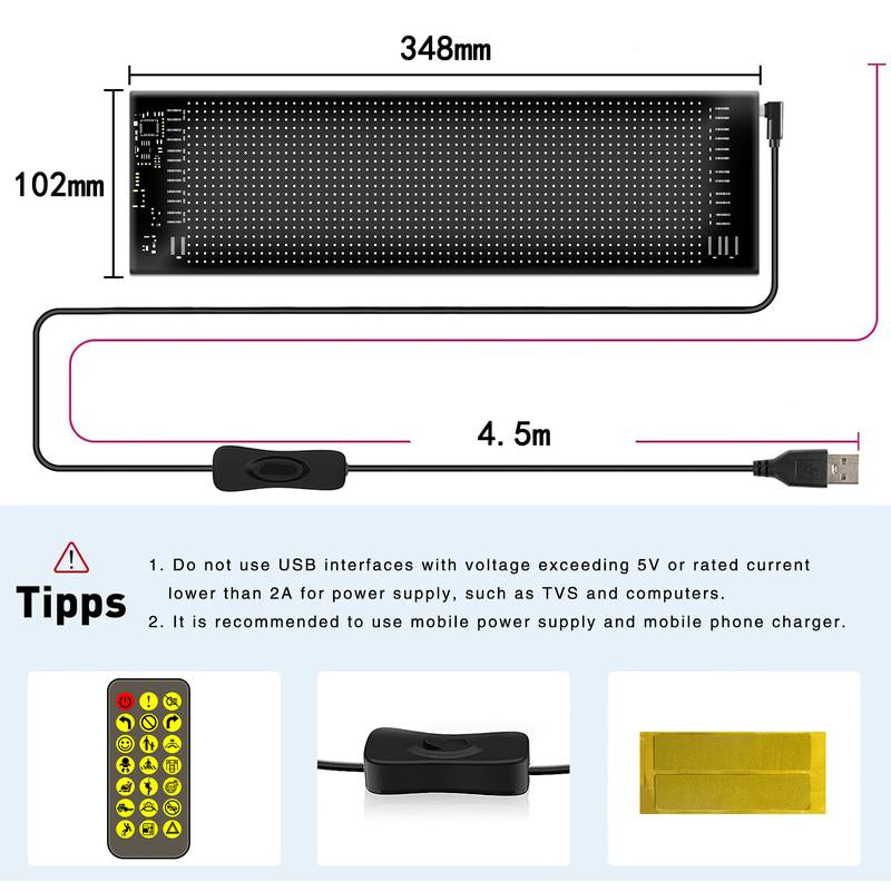 2024 Premium Programmable LED Vehicle Sign with Bluetooth App Control and Flexible Matrix Display
