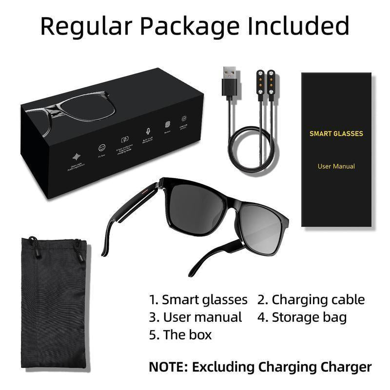 Bluetooth-Enabled Smart Glasses with Wireless Headphones and Accessories, Stylish Eyewear with Integrated Camera for Men and Women, Essential Electronics for Summer Activities, Perfect Gift for Him