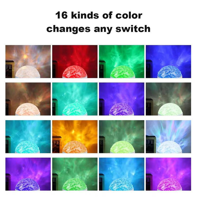 Ocean Wave and 3D Water Ripple Projector Light – 16-Color Round Lamp with Remote Control for Relaxation and Romantic Ambiance