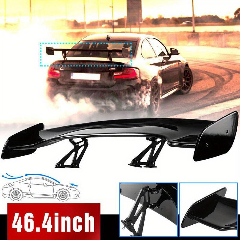 46.4-Inch GT GTR Style Adjustable Rear Sport Spoiler - Universal Racing Wing for Sedans, Available in Glossy Black or Carbon Finish, Trunk Lip Air Deflector, Automotive Tuning Accessory, Perfect for Holiday Gifting