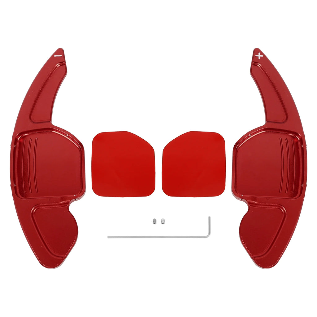 Aluminum Alloy Red Steering Wheel Shift Paddle Extension Covers for Audi A3, A4L, A5, A6L, A7, A8, S3, S5, S6, S7, S8 Models