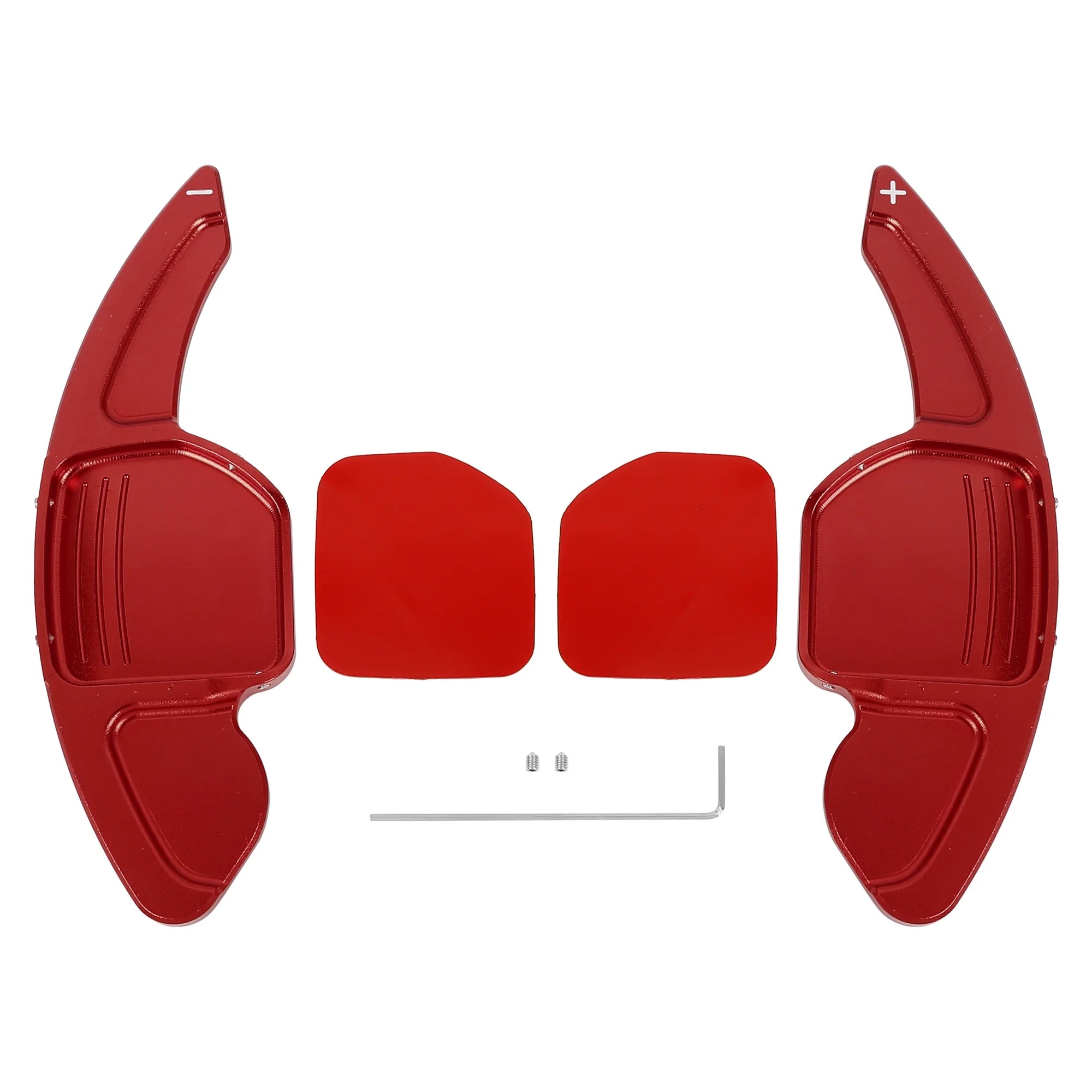 Aluminum Alloy Red Steering Wheel Shift Paddle Extension Covers for Audi A3, A4L, A5, A6L, A7, A8, S3, S5, S6, S7, S8 Models