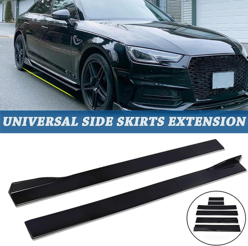 2-Piece Universal Car Side Skirts - 78.7"/86.6" Side Skirt Extension Splitter Lip, Compatible Rocker Panel Body Kit for Honda Civic, Toyota Corolla, Nissan Altima, and Volkswagen