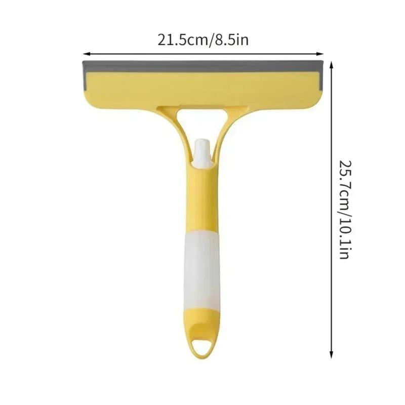 3-in-1 Streak-Free Glass Cleaner Squeegee with Integrated Sprayer - Ergonomic Window Cleaning Tool for Shower Glass
