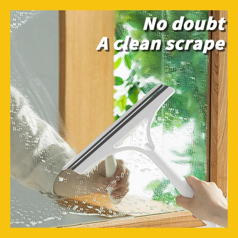 3-in-1 Streak-Free Glass Cleaner Squeegee with Integrated Sprayer - Ergonomic Window Cleaning Tool for Shower Glass