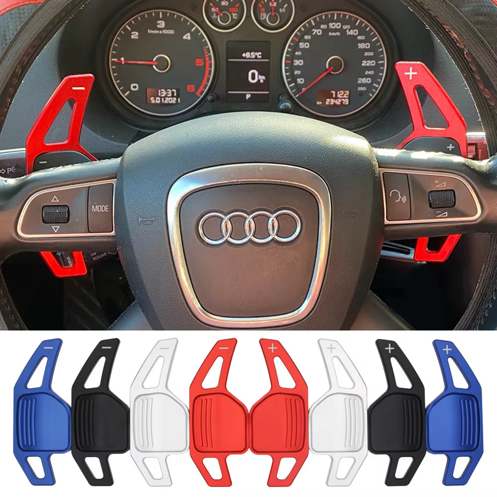Audi Paddle Shifters for A4 B8, A3 8P, S3, A5, A6, S6 C6, Q5, A8, R8, TT, TTS MK2 8J, and Avant - DSG Styling Steering Wheel Extensions