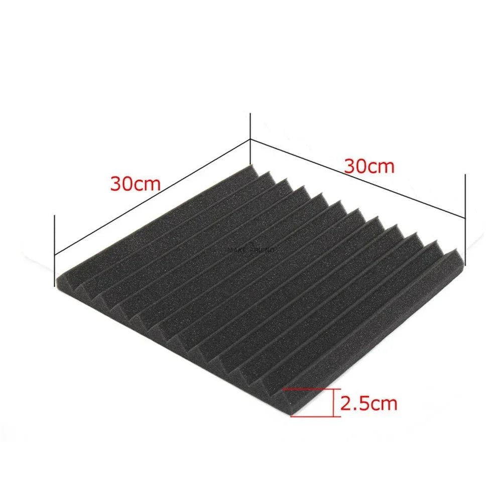 24-Pack 30x30x2.5 cm Studio Acoustic Foam Panels for Wall Insulation and Sound Absorption