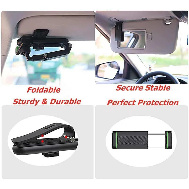 2025 Premium 1080° Multi-Function Sun Visor Universal 360° Rotating Phone Holder - Versatile Car Mount with Adjustable Rotatable and Retractable Features