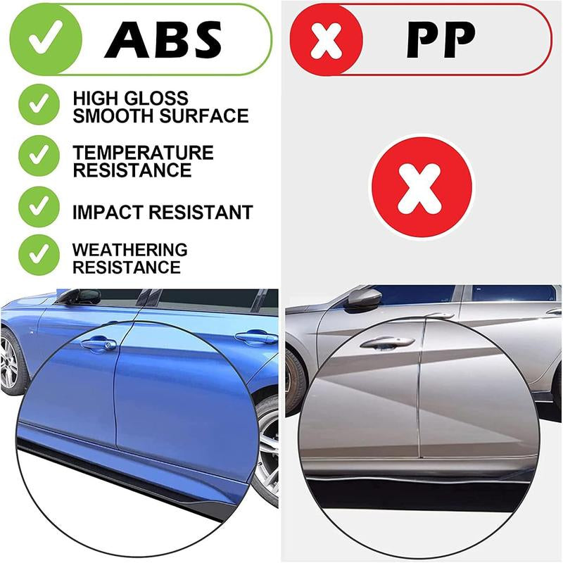 2-Piece Universal Car Side Skirts - 78.7"/86.6" Side Skirt Extension Splitter Lip, Compatible Rocker Panel Body Kit for Honda Civic, Toyota Corolla, Nissan Altima, and Volkswagen